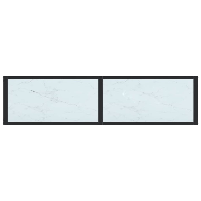 Tavolo Consolle Bianco Marmo 140x35x75,5 cm in Vetro Temperato cod mxl 19673