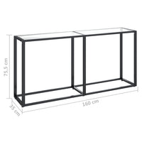 Tavolo Consolle Trasparente 160x35x75,5 cm in Vetro Temperato 331678