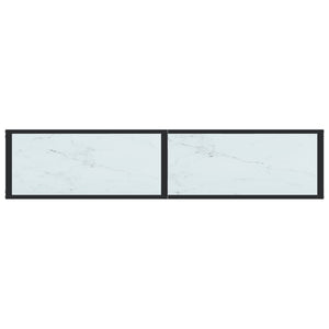 Tavolo Consolle Bianco Marmo 160x35x75,5 cm in Vetro Temperato cod mxl 20553