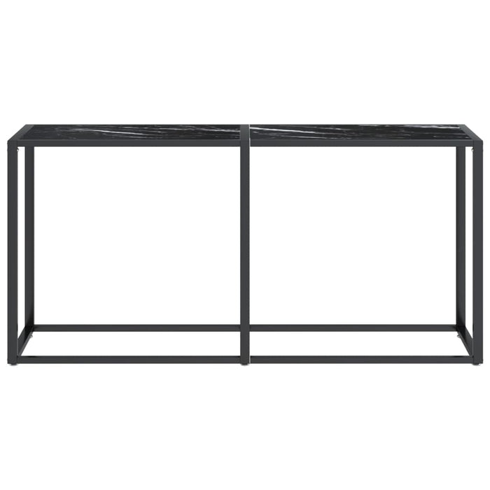 Tavolo Consolle Nero Marmo 160x35x75,5 cm in Vetro Temperato 331681