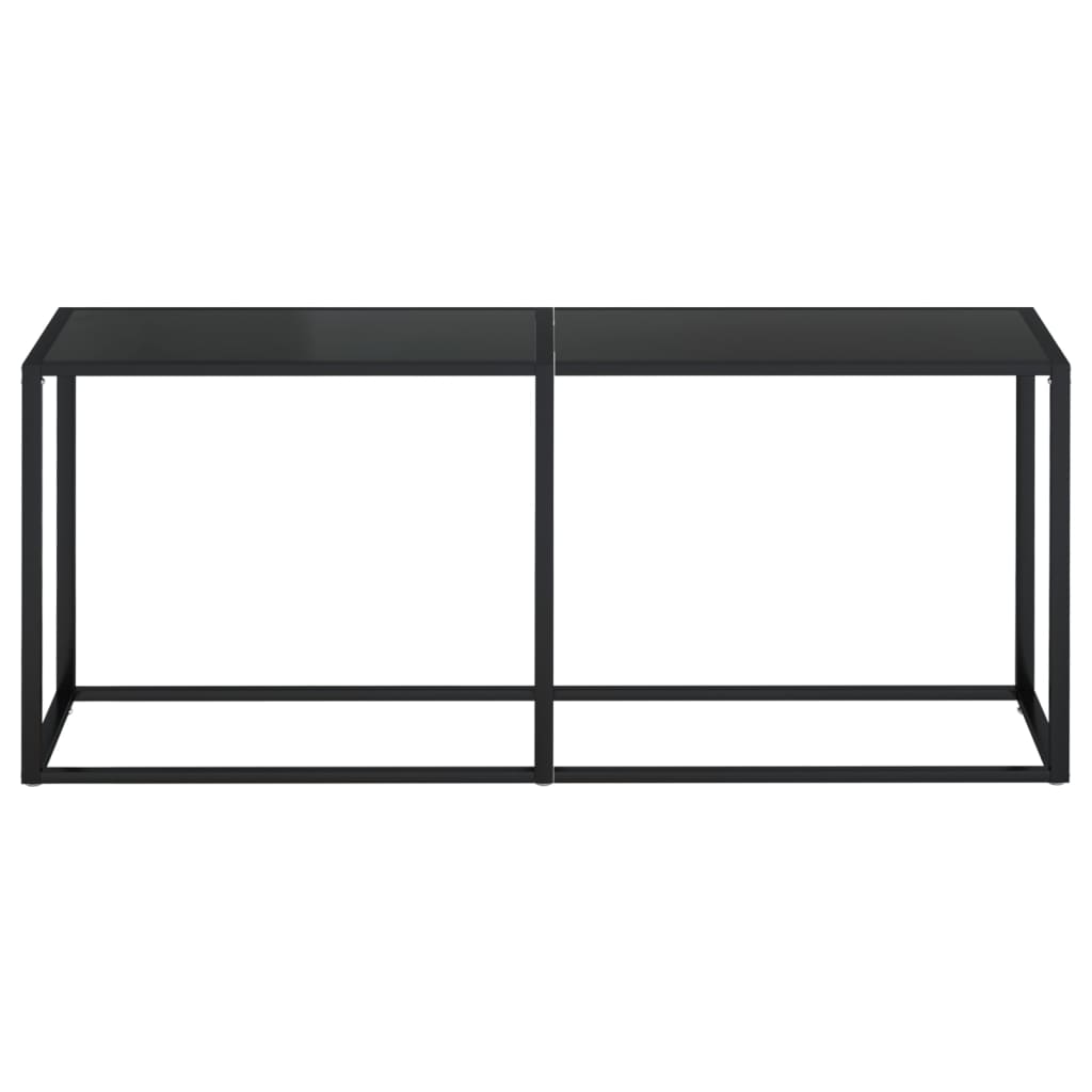 Tavolo Consolle Nero 180x35x75,5 cm in Vetro Temperato 331683