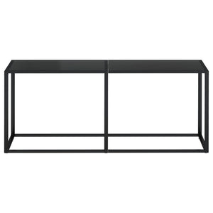 Tavolo Consolle Nero 180x35x75,5 cm in Vetro Temperato 331683