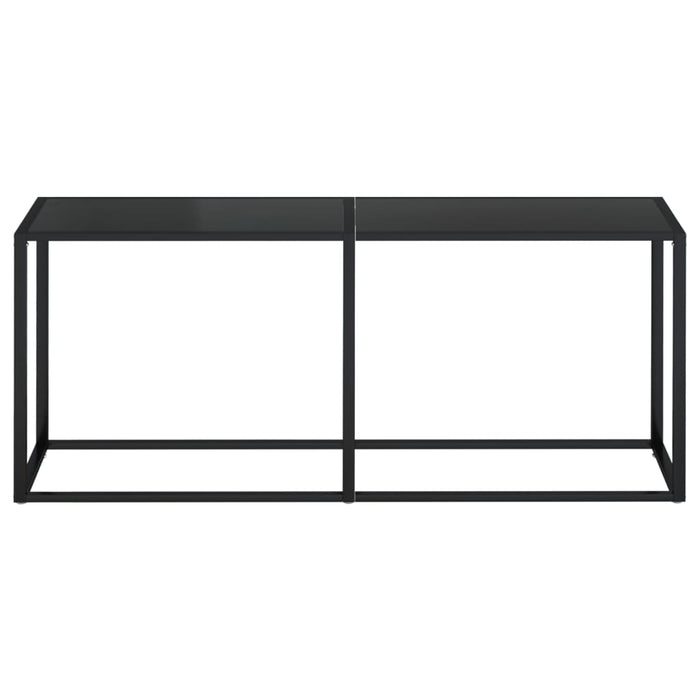 Tavolo Consolle Nero 180x35x75,5 cm in Vetro Temperato 331683