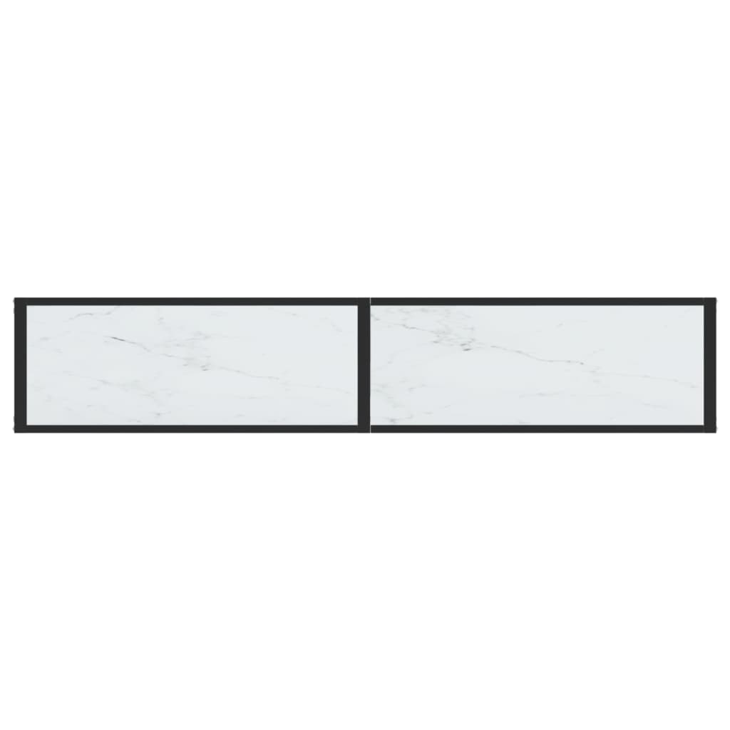 Tavolo Consolle Bianco Marmo 180x35x75,5 cm in Vetro Temperato 331684