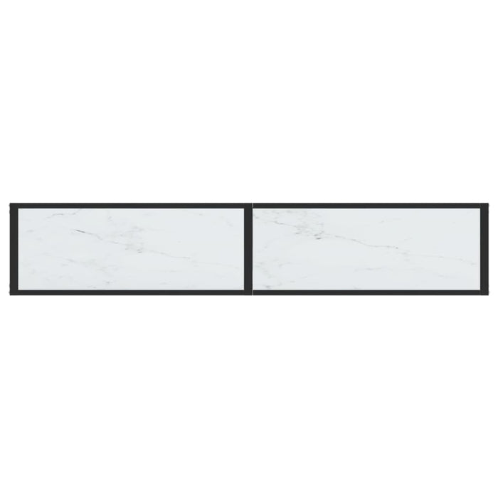 Tavolo Consolle Bianco Marmo 180x35x75,5 cm in Vetro Temperato 331684