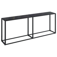 Tavolo Consolle Nero 200x35x75,5 cm in Vetro Temperato 331687