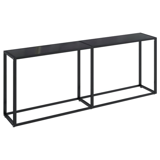Tavolo Consolle Nero 200x35x75,5 cm in Vetro Temperato 331687