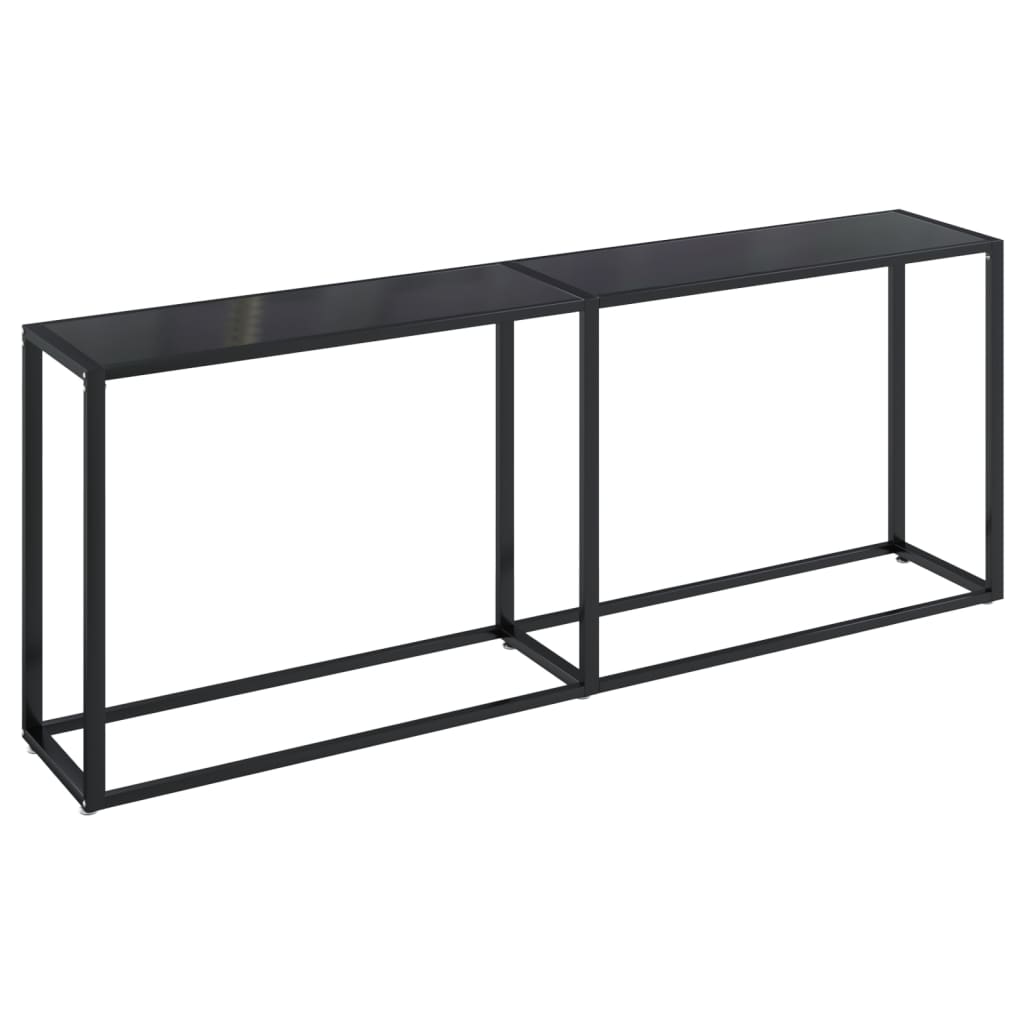 Tavolo Consolle Nero 200x35x75,5 cm in Vetro Temperato 331687