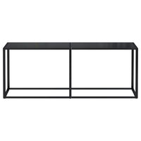 Tavolo Consolle Nero 200x35x75,5 cm in Vetro Temperato 331687