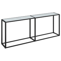 Tavolo Consolle Marmo Bianco 180x35x75,5 cm in Vetro Temperato 331688