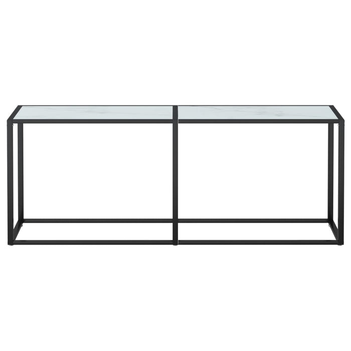 Tavolo Consolle Marmo Bianco 180x35x75,5 cm in Vetro Temperato 331688
