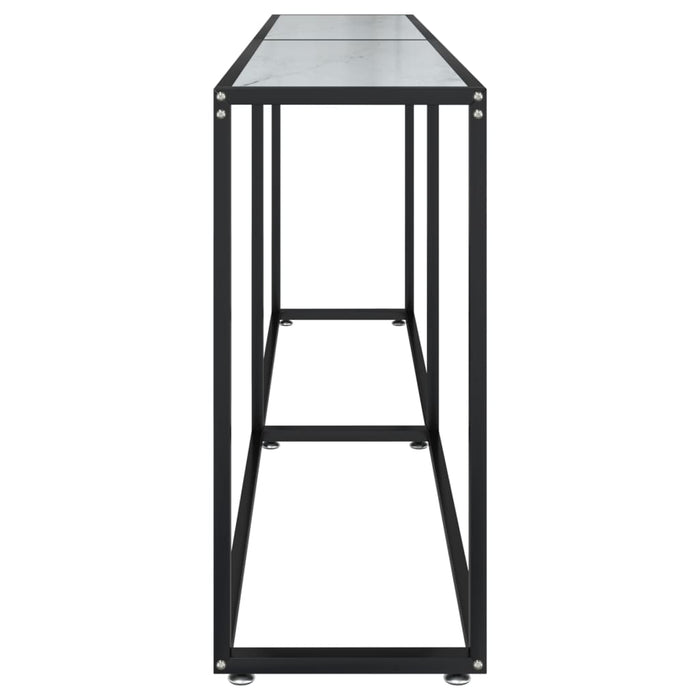 Tavolo Consolle Marmo Bianco 180x35x75,5 cm in Vetro Temperato 331688