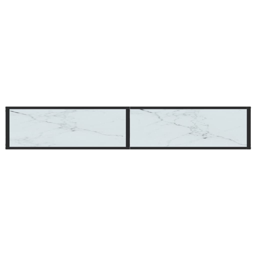 Tavolo Consolle Marmo Bianco 180x35x75,5 cm in Vetro Temperato 331688