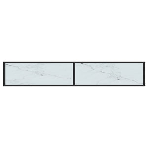 Tavolo Consolle Marmo Bianco 180x35x75,5 cm in Vetro Temperato 331688