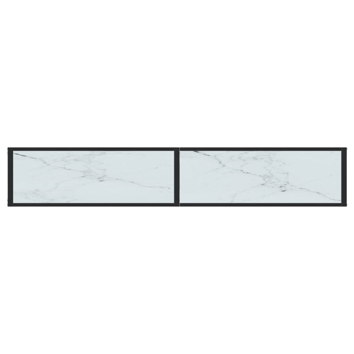 Tavolo Consolle Marmo Bianco 180x35x75,5 cm in Vetro Temperato 331688