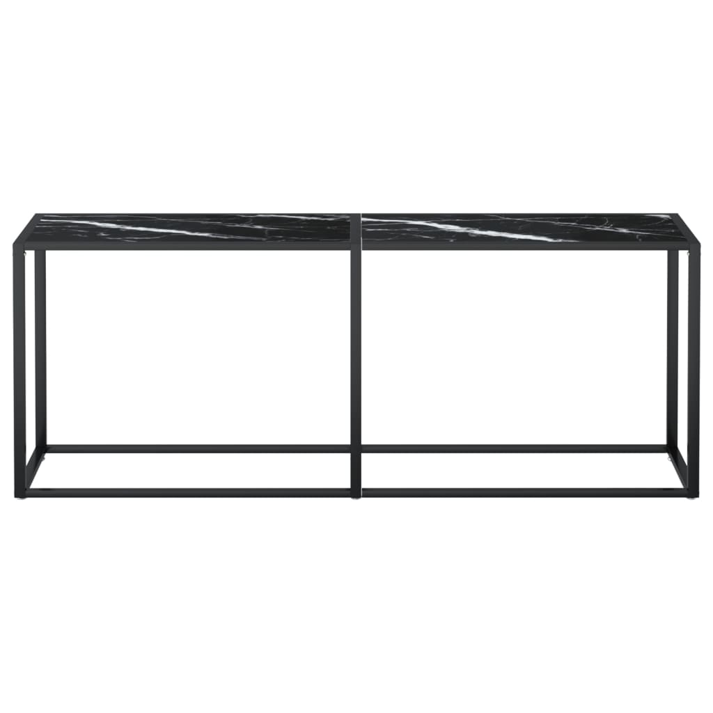 Tavolo Consolle Marmo Nero 180x35x75,5 cm in Vetro Temperato cod mxl 57307