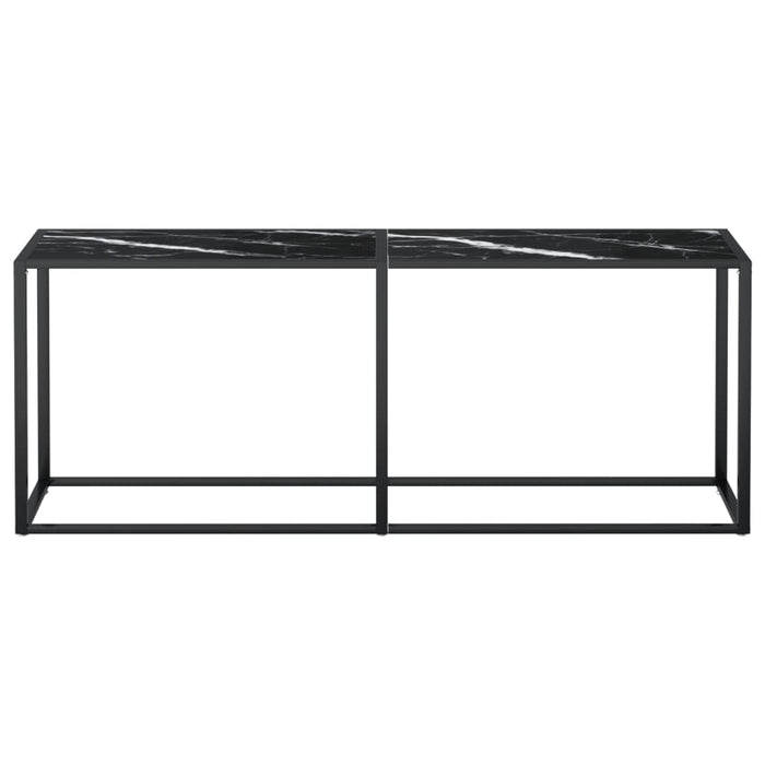 Tavolo Consolle Marmo Nero 180x35x75,5 cm in Vetro Temperato cod mxl 57307