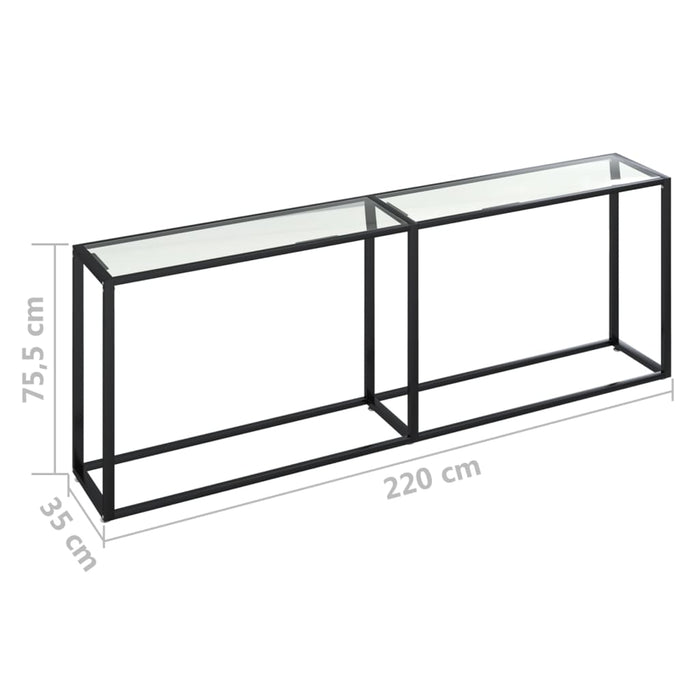 Tavolo Consolle Trasparente 220x35x75,5 cm in Vetro Temperato 331690