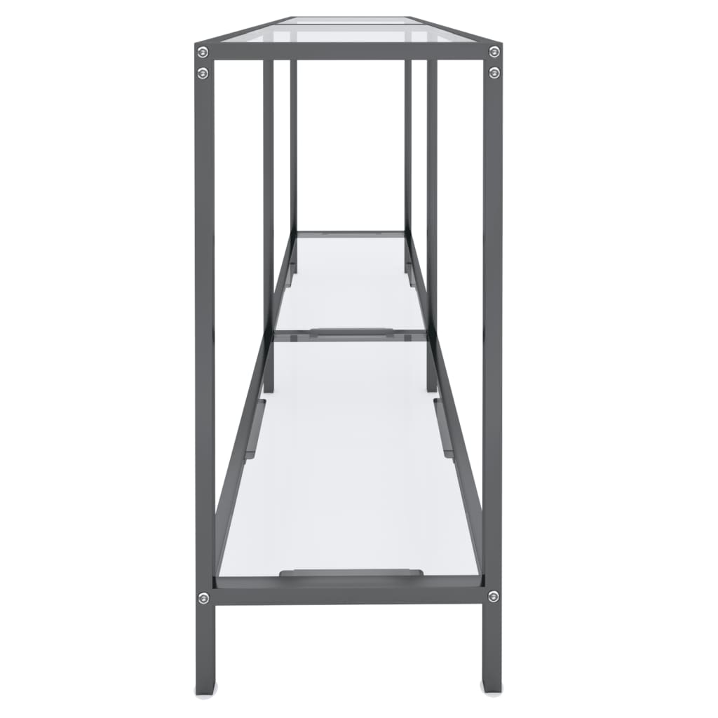 Tavolo Consolle Trasparente 140x35x75,5 cm in Vetro Temperato 331694