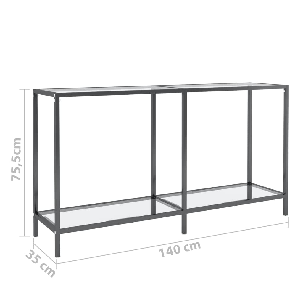 Tavolo Consolle Trasparente 140x35x75,5 cm in Vetro Temperato 331694