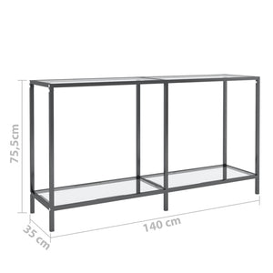 Tavolo Consolle Trasparente 140x35x75,5 cm in Vetro Temperato 331694