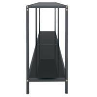 Tavolo Consolle Nero 140x35x75,5 cm in Vetro Temperato cod mxl 65577