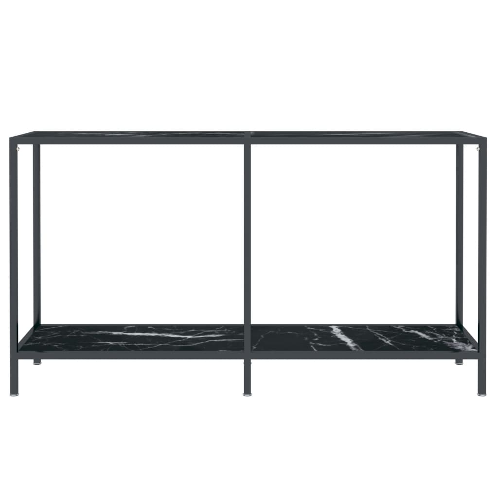 Tavolo Consolle Nero 140x35x75,5 cm in Vetro Temperato 331697