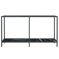 Tavolo Consolle Nero 140x35x75,5 cm in Vetro Temperato 331697