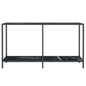 Tavolo Consolle Nero 140x35x75,5 cm in Vetro Temperato 331697