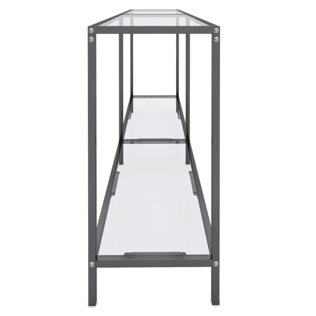Tavolo Consolle Trasparente 160x35x75,5 cm in Vetro Temperato 331698