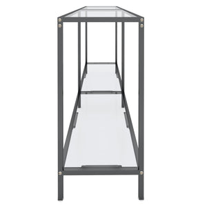 Tavolo Consolle Trasparente 160x35x75,5 cm in Vetro Temperato 331698