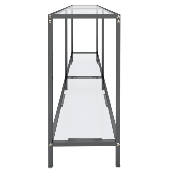 Tavolo Consolle Trasparente 160x35x75,5 cm in Vetro Temperato 331698