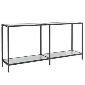 Tavolo Consolle Bianco 160x35x75,5 cm in Vetro Temperato 331700