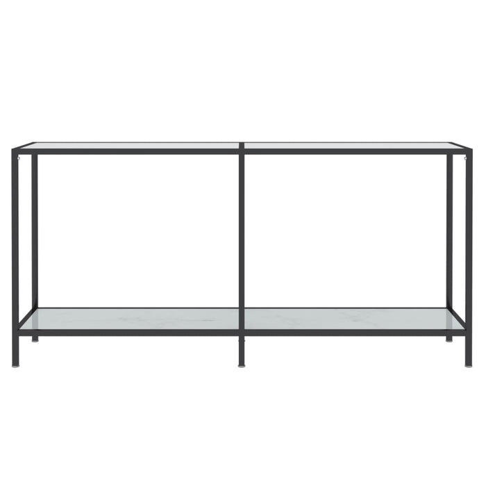 Tavolo Consolle Bianco 160x35x75,5 cm in Vetro Temperato 331700