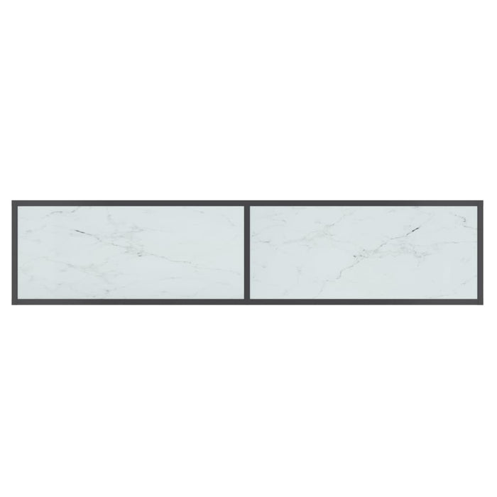 Tavolo Consolle Bianco 160x35x75,5 cm in Vetro Temperato cod mxl 20634