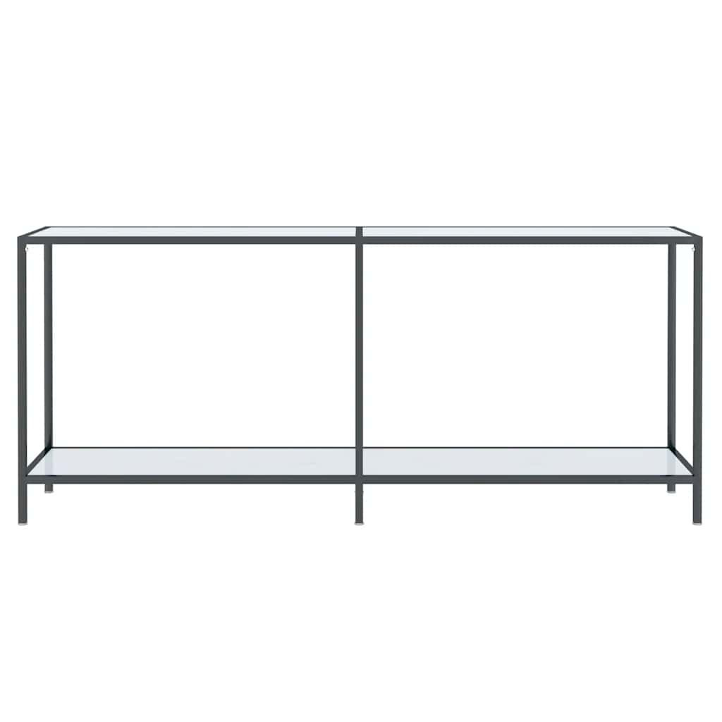 Tavolo Consolle Bianco 180x35x75,5 cm in Vetro Temperato cod mxl 25236
