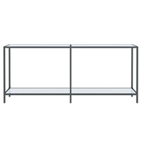 Tavolo Consolle Bianco 180x35x75,5 cm in Vetro Temperato cod mxl 25236