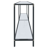 Tavolo Consolle Bianco 180x35x75,5 cm in Vetro Temperato 331704
