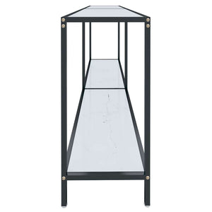 Tavolo Consolle Bianco 180x35x75,5 cm in Vetro Temperato cod mxl 25236