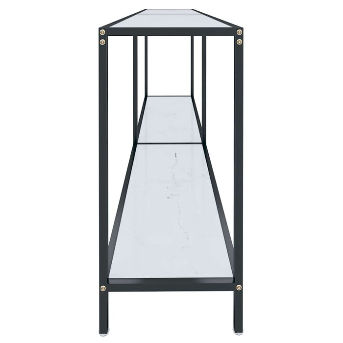 Tavolo Consolle Bianco 180x35x75,5 cm in Vetro Temperato cod mxl 25236