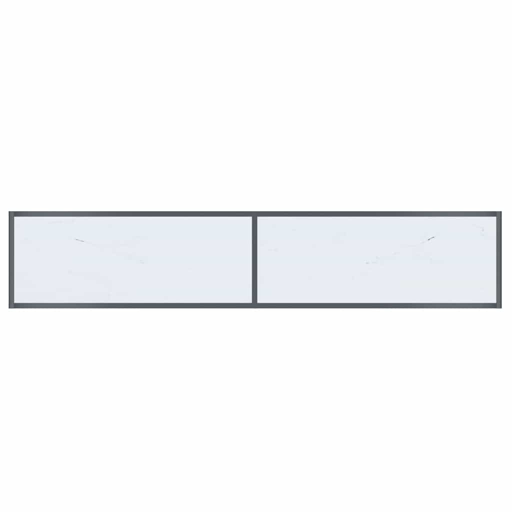 Tavolo Consolle Bianco 180x35x75,5 cm in Vetro Temperato cod mxl 25236