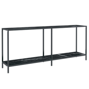 Tavolo Consolle Nero 180x35x75,5 cm in Vetro Temperato 331705