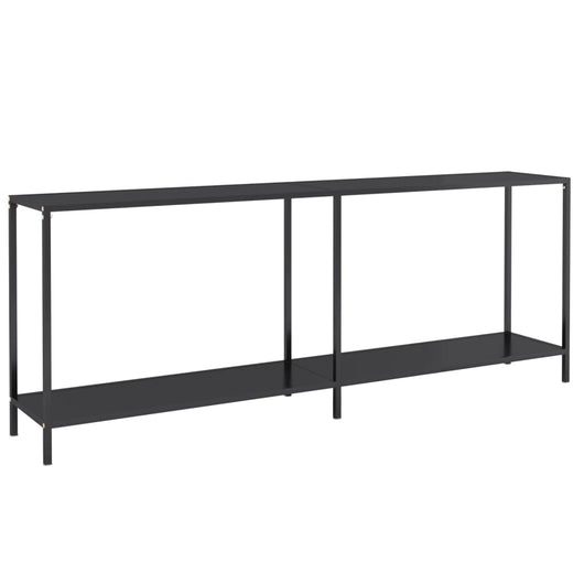 Tavolo Consolle Nero 200x35x75,5 cm in Vetro Temperato 331707