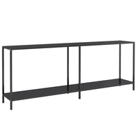 Tavolo Consolle Nero 200x35x75,5 cm in Vetro Temperato 331707