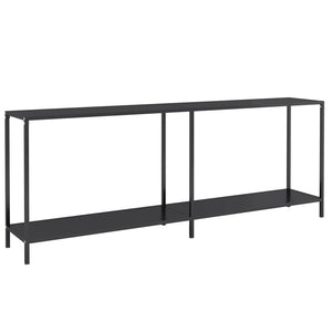 Tavolo Consolle Nero 200x35x75,5 cm in Vetro Temperato 331707