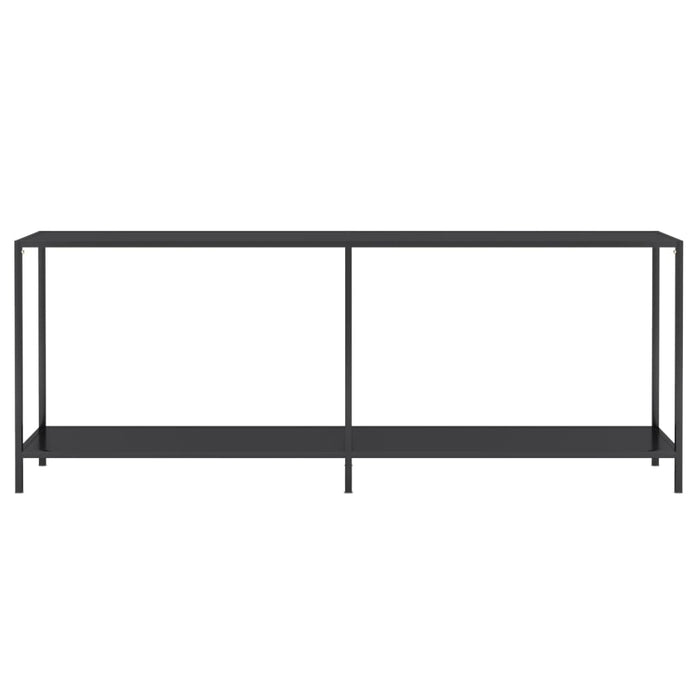 Tavolo Consolle Nero 200x35x75,5 cm in Vetro Temperato 331707