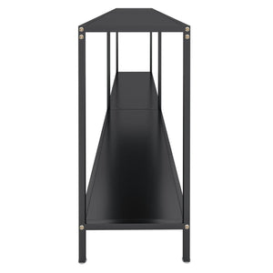 Tavolo Consolle Nero 200x35x75,5 cm in Vetro Temperato 331707