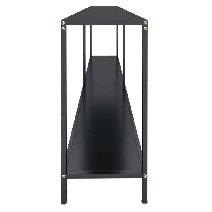 Tavolo Consolle Nero 200x35x75,5 cm in Vetro Temperato 331707