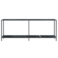 Tavolo Consolle Nero 200x35x75,5 cm in Vetro Temperato 331709