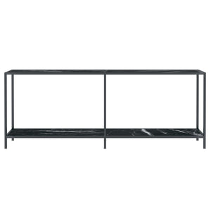 Tavolo Consolle Nero 200x35x75,5 cm in Vetro Temperato 331709